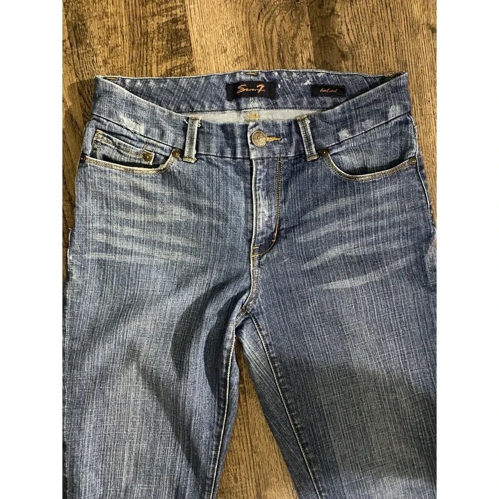 Seven 7 Women's Blue Bootcut Jeans Low Rise Light Wash Sz8‎ Denim Light